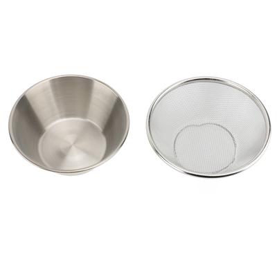 304 Edelstahl Sieb Set Mikroporöses Feinmaschiges Mini Metallsieb mit Rührschüssel 14cm