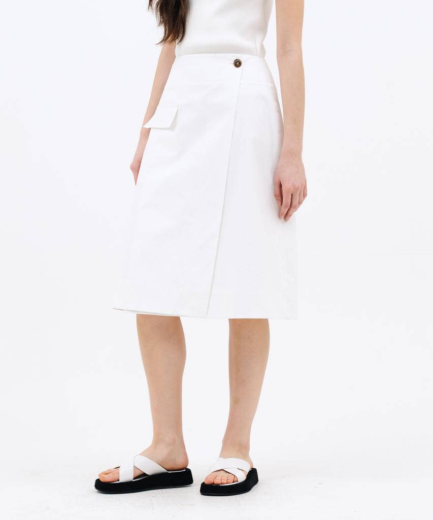 Jun By Jun K Pocket Wrap Skirt_White