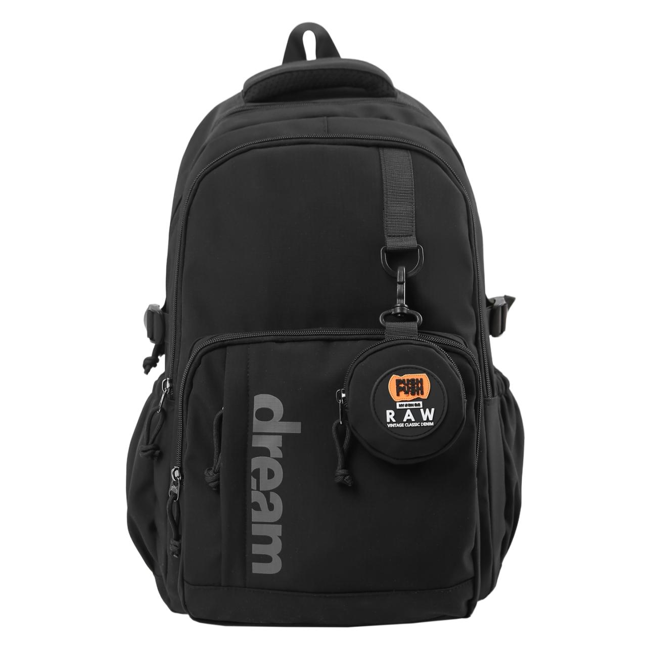 Large Capacity Travel Laptop Backpack for Men and Women College Students Double Shoulder Bag Commuting Nylon Material чёрный