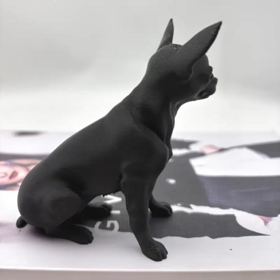 3D Printed Chihuahua Figurine, Modern Black Dog Statue, Plastic Puppy Sculpture for Desk Decoration, Gift for Pet Lovers