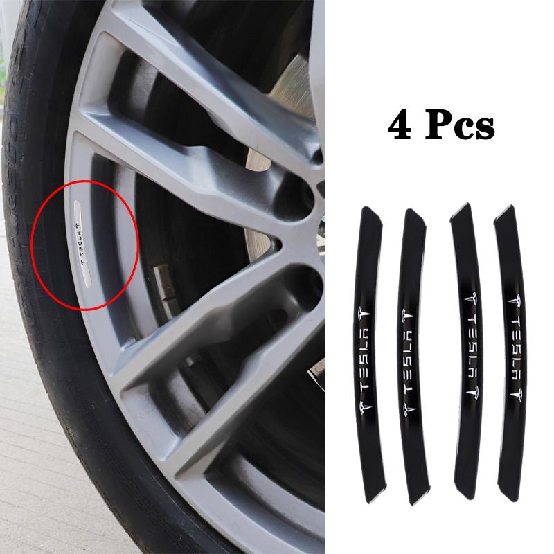 AAAIF1 4pcs Aluminium Alloy Car Wheel Hub Stickers  for Tesla Model 3 Highland 2023 Model S Model X Model Y