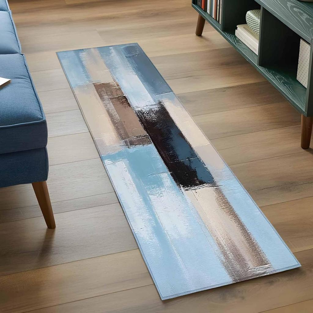 Modern Abstract Graffiti Hallway Runner Rugs Artistic Home Decor Non-Slip Long Carpet Color-block Patchwork Bedroom Bedside Rug
