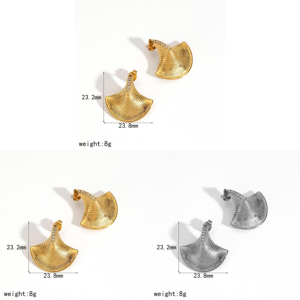Brincos de Pino Geométricos de Aço Inoxidável com Detalhes de Diamante para Mulheres