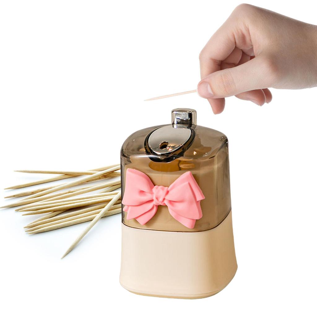 Cartoon Toothpick Dispenser Push Type Toothpick Holder Toothpick Container Toothpick Holder for Home and Travel Use