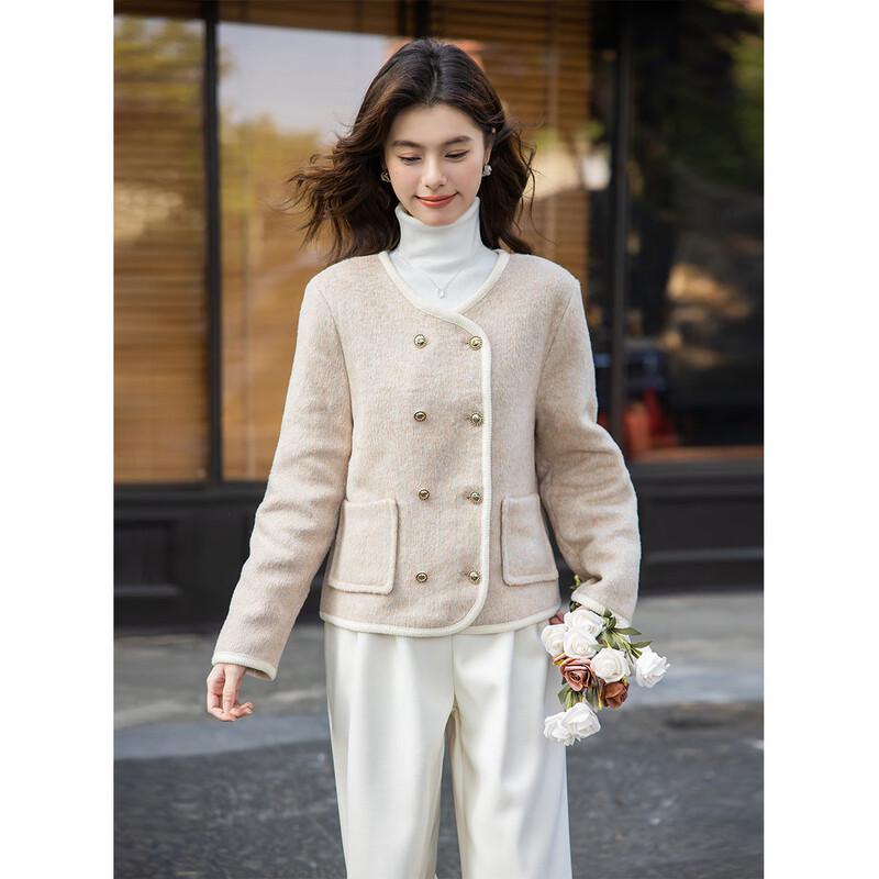 

MOCANNA Korean Style Double-Breasted Long-Sleeve Women s Coat S