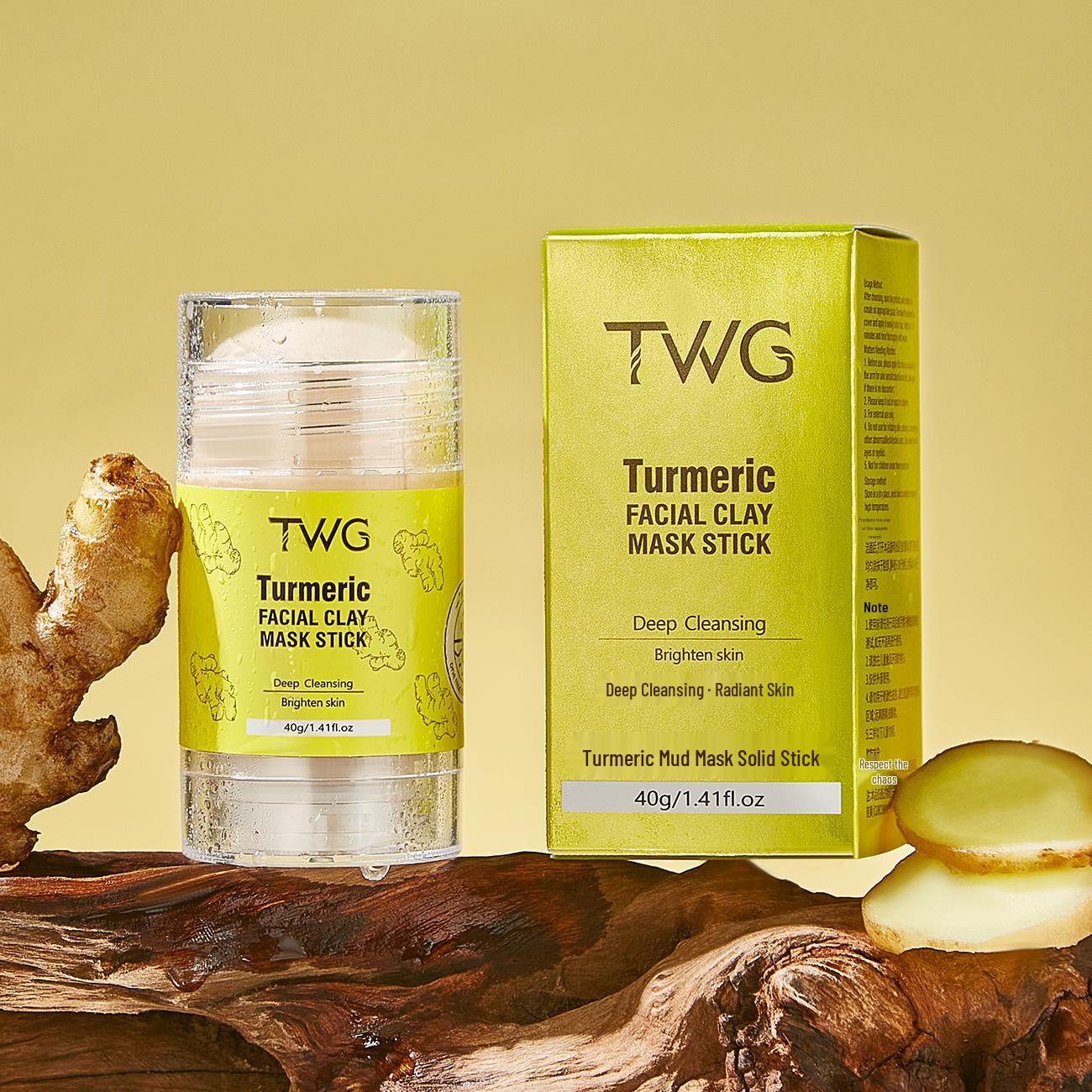 TWG Очищающий стик-маска для лица Зеленый чай Роза и Куркума