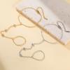 Clear Zircon Heart Finger Bracelet Women Stainless Steel Adjustable Hand Chain Minimalist Jewelry Gift