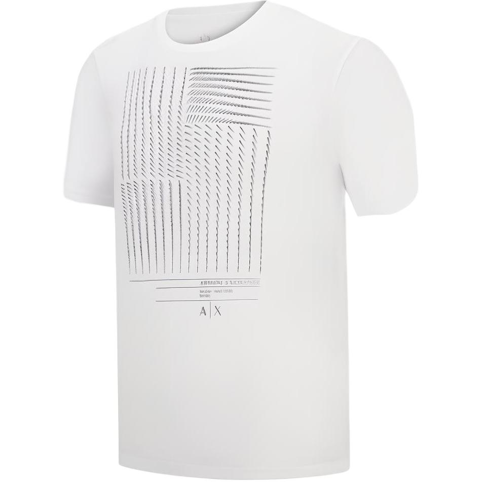 Armani Exchange SS23 Striped Print Loose Fit Round Neck Short Sleeve T-Shirt Men Tops 3RZTFD-ZJH4Z-1100