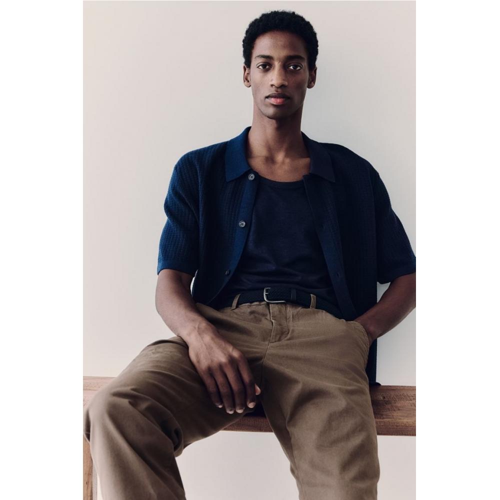 H M sliM Fit Cotton cHino Pants Brown