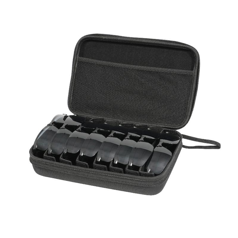 4/5/6/7/8 Compartments Adjustable Glasses Organizer, Portable Black Storage Bag Case For Travel, Sturdy Dividers Eyewear Box