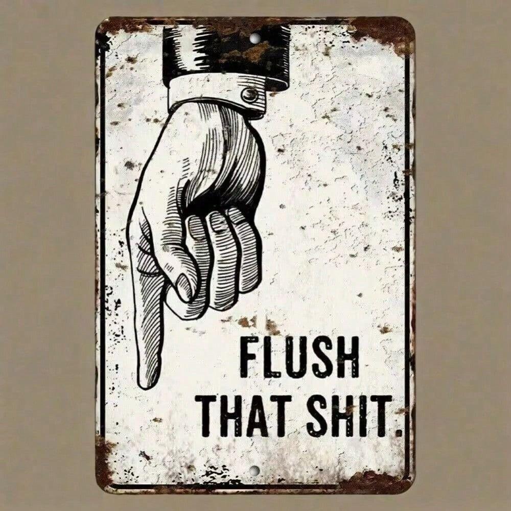 Metal Wall Sign Funny Bathroom Decor Vintage Tin Poster