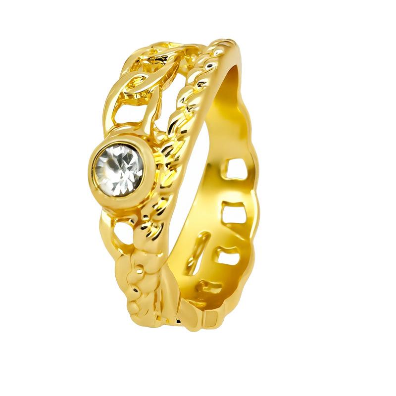 Vintage diamond ring niche hollow ring jewelry