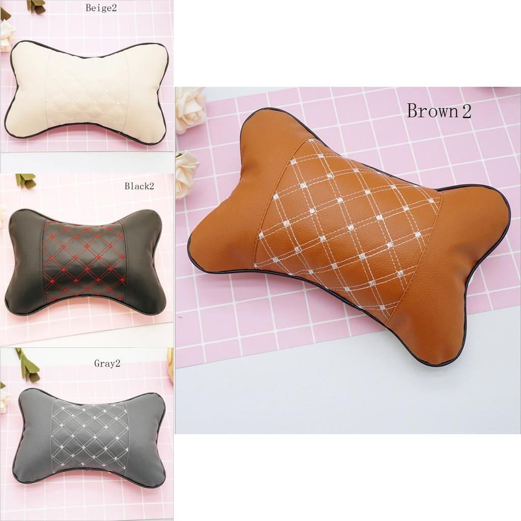 Premium Leather Travel Car Seat Headrest Pillow With Superior Neck Support And Comfort
