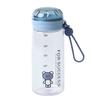 Large-Capacity Clear Plastic Water Bottle, Sports Bottle, for Kids and Adults, Cartoon Design, Capacity Indicator, Lightweight, Leak-Proof, with Filte