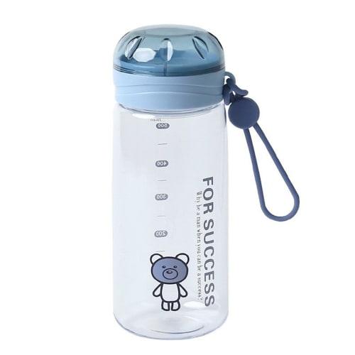 

Large-Capacity Clear Plastic Water Bottle, Sports Bottle, for Kids and Adults, Cartoon Design, Capacity Indicator, Lightweight, Leak-Proof, with Filte