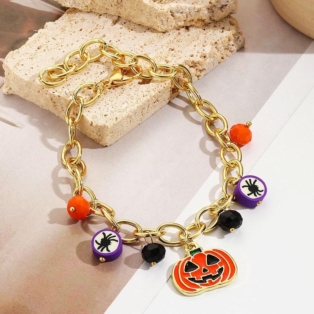 Trendy Punk Style Geometric Halloween Bracelet Set For Women