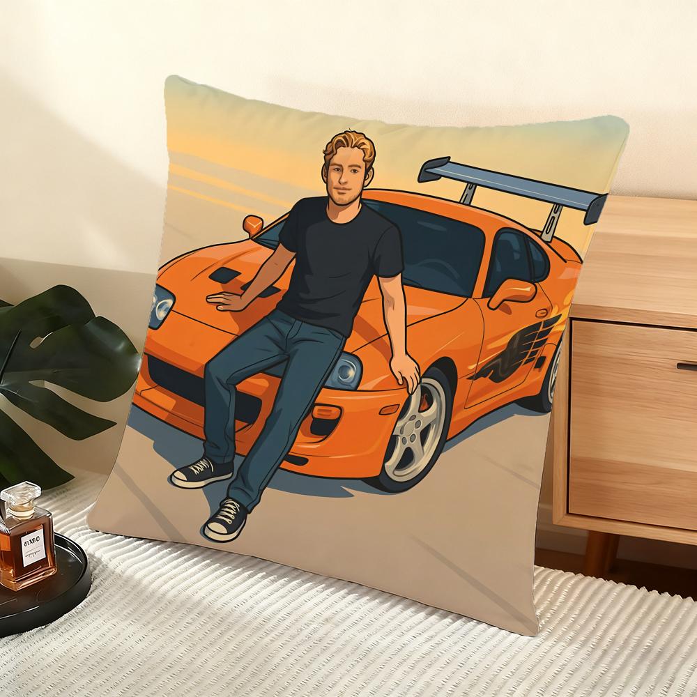 F-Fast And F-Furious Movie Cushion Cover Soft Short Plush Pillow Cover Smooth Cozy Texture Aesthetic Cushion Case Home Decor