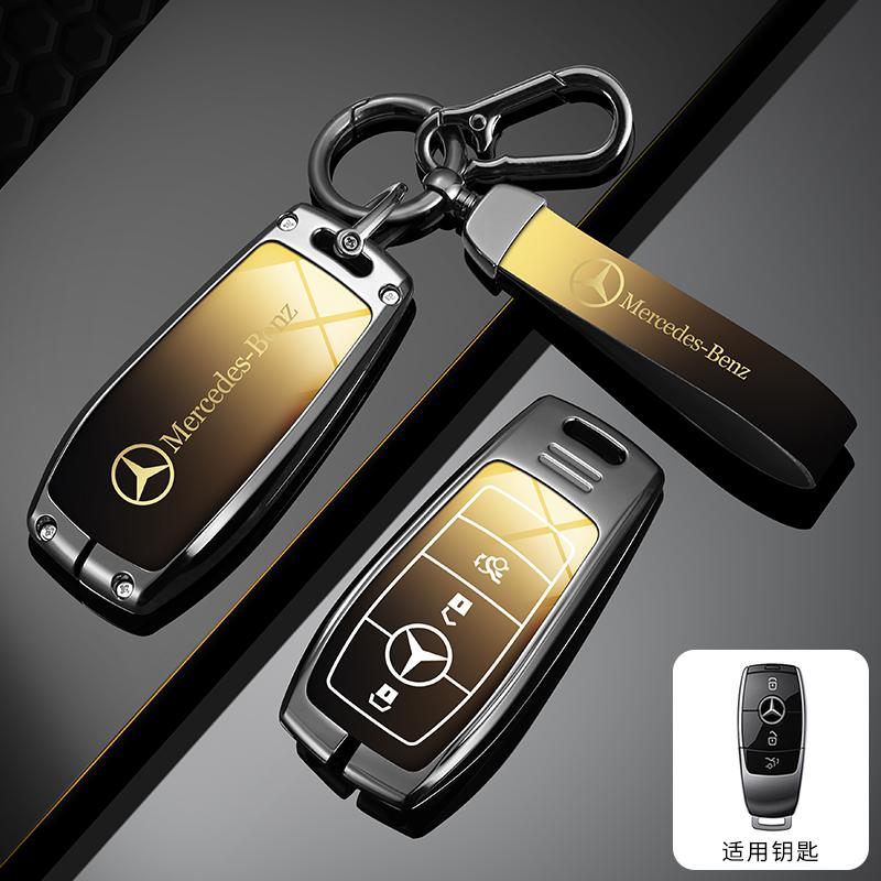 RPO5   Leather Car Key Case Fob for Mercedes Benz A B C S Class AMG GLA CLA GLC W176 W221 W204 W205 Suede Car Key Cover Bag