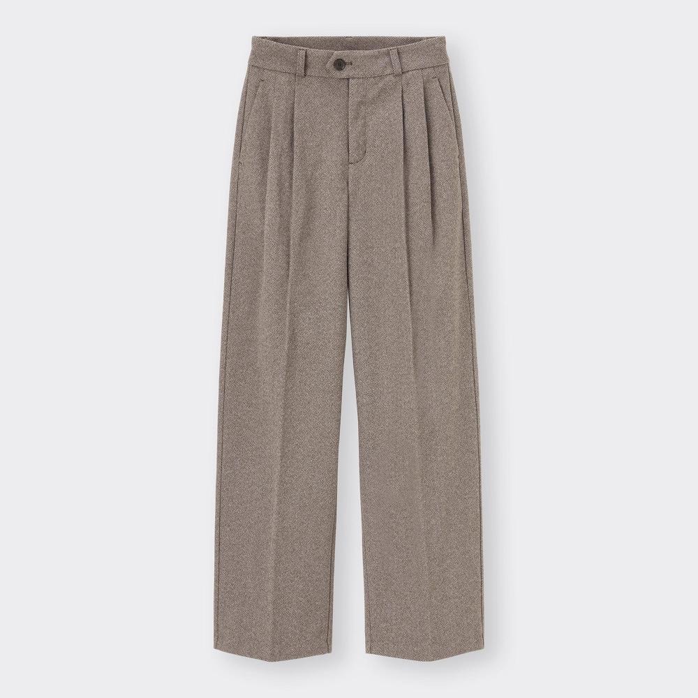GU by Uniqlo Herringbone Tuck Wide Pants+ec  80.0cm Long 