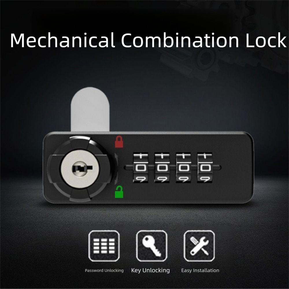 Zinc Alloy Mechanical Password Lock 4 Digital Code Anti-theft Combination Lock Security Durable Drawer Lock Furniture Hardware