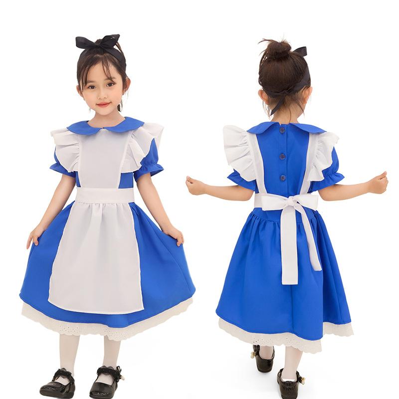 

Платье горничной Алисы в Стране чудес, платье Алисы темно-синее, детское, взрослое, для выступлений XL