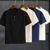 T-shirt Trousers Suit Trendy Pockets Buttons Men Summer Tracksuit Pure Color Shirt Pants Set Men Shirt Pants Set Men Clothes