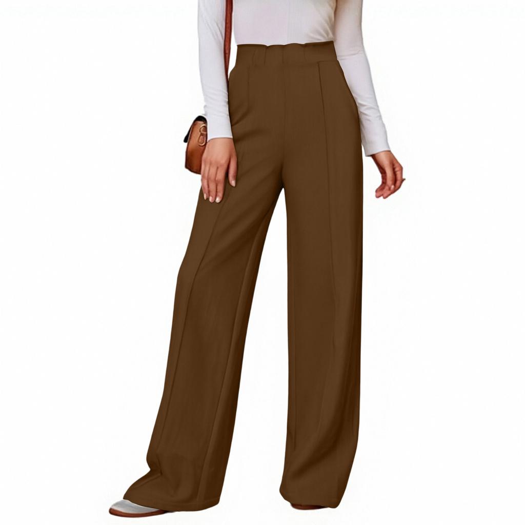 Women's Casual And Stylish Solid Color Wide-leg High-waisted Loose Slimming Casual Pants