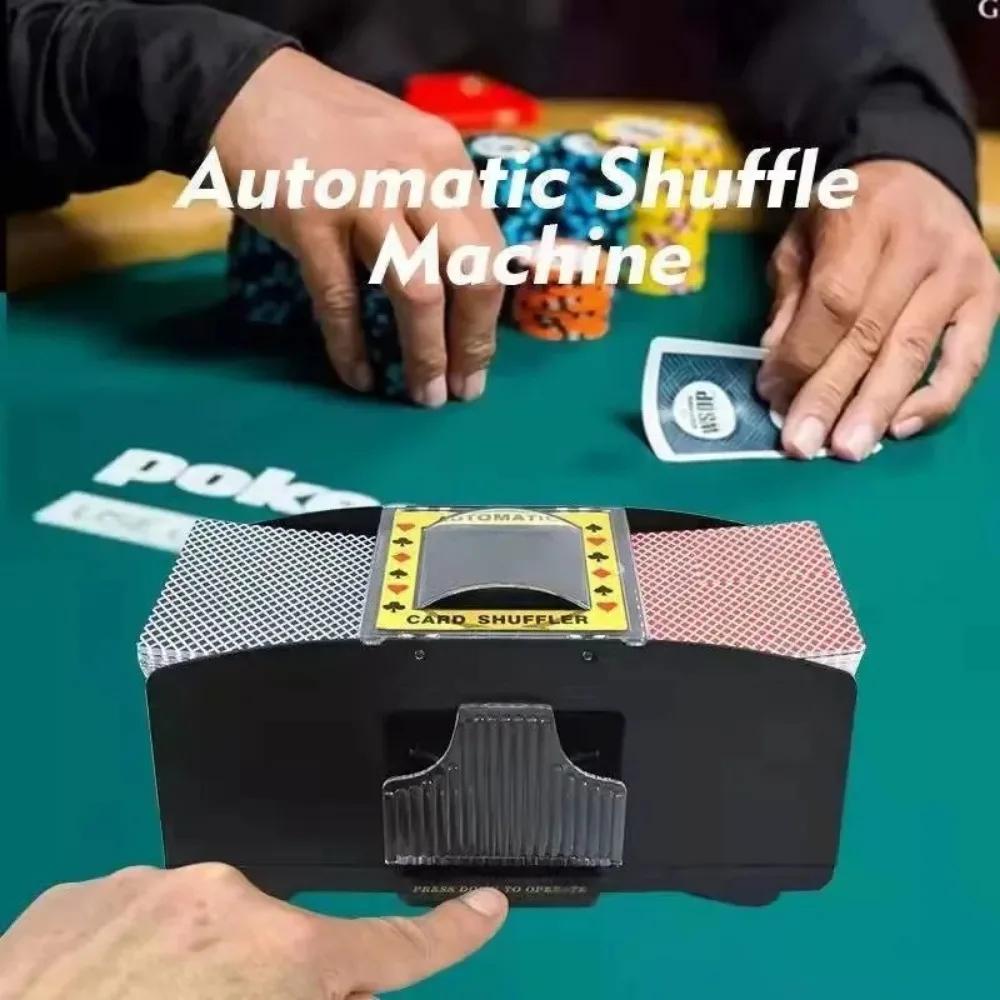 Automatic Poker Card Shuffler Board Games Battery Operated Playing Cards for Shuffle 2 Deck Automatic Hand Crank Home Card Games