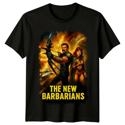 Les Nouveaux Barbares (1983) T-shirt Unisexe Inspiré d'une Affiche de Film Rétro Années 80