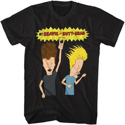 MTV Beavis und Butthead 90er TV Beavis und Butt Head Rockin Erwachsenen Kurzarm T-Shirts Grafik T-Shirts