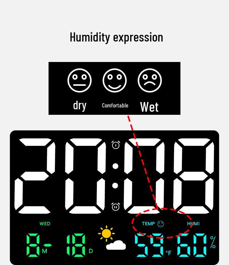 Large Screen Multi-Functional Weather Clock with Barometric Pressure, Temperature, and Humidity Sensor