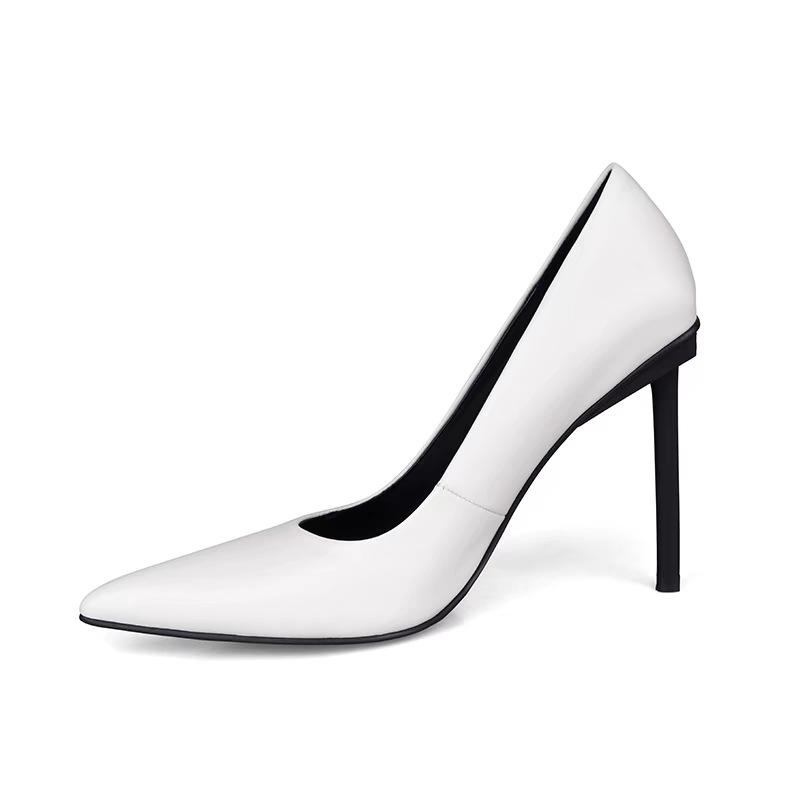 

Темпераментные туфли-лодочки на очень высоком каблуке для женщин, тонкий каблук, одинарные туфли, сексуальный острый носок, простые, с продвинутым чувством, не утомляют ноги, узкие высокие каблуки 40