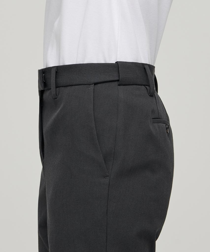MUSINSA STANDARD WOMAN Women'S Slim Straight Hidden Banding Slacks [Gray]