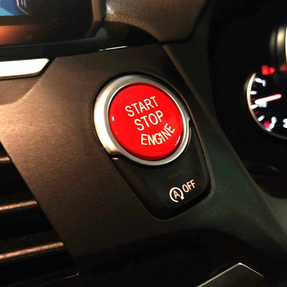 Angelguoguo Red Car Start Stop Engine Switch Button Cover Replacement for BMW 5 Series G30 / 6 Series GT G32 / X3 G01 / X4 G02