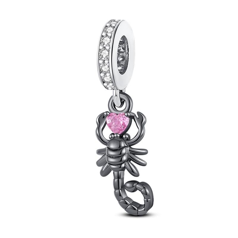 Copper Metal Butterfly Dragonfly Flower Pink Zircon Themed Sweet Charm Bead Components Bead Components Compatible With Pan Authentic Original