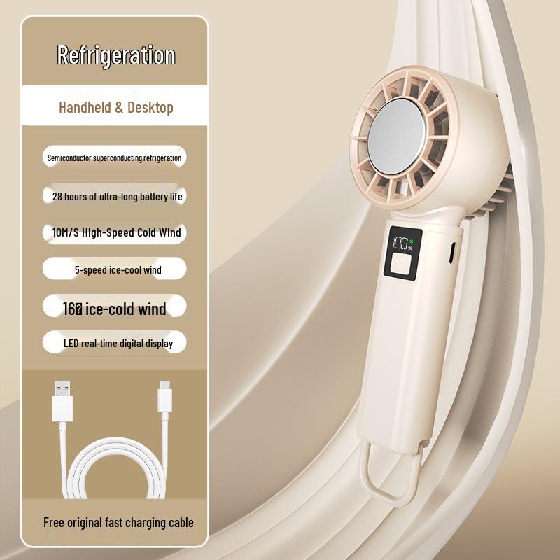 A3 Portable Handheld Fan: Silent, Long Battery, USB Charged, Summer Ice Cooling. 6*6*19 cm