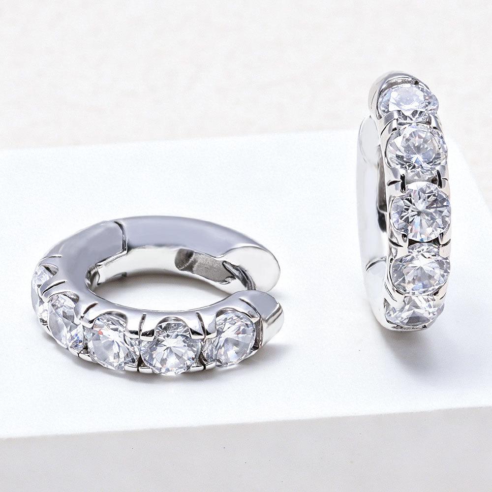 18K Gold Plated Stone Inlaid Luxury Earrings for Women - European & American Fashion Ear Cuffs