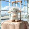 1Pcs Cute Curly-Haired Small Woolen Plush Toy Keychain Backpack Charm, Sweet Veil Little Lamb Doll, Sleepy Sheep Baby