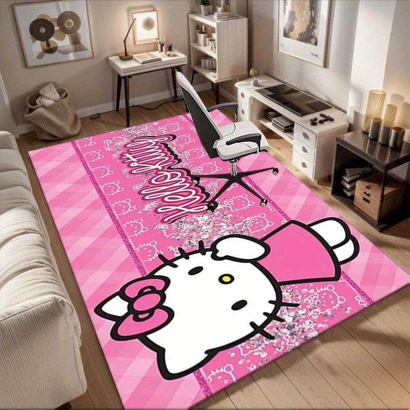 1pc Sanrio Hello Kitty Mermaid Printed Office Carpet Rectangle Rug Under The Table,Perfect Room Decor for Living Room, Bedroom, Kitchen, Non-slip Floo