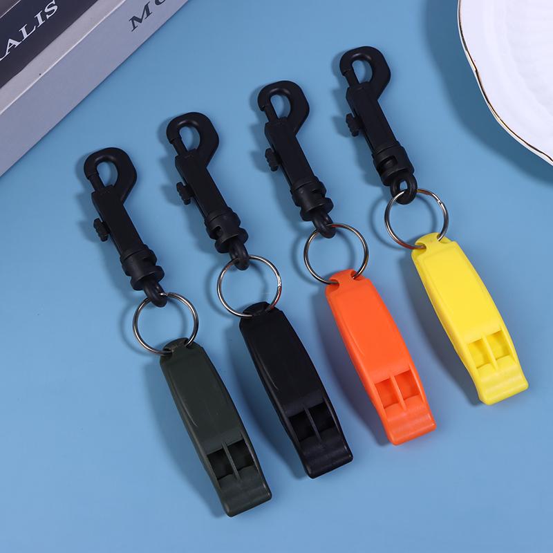 2Pcs Emergency Whistle Safety Survival Whistle Signaling Whistle With Hook For Outdoor Camping Hiking