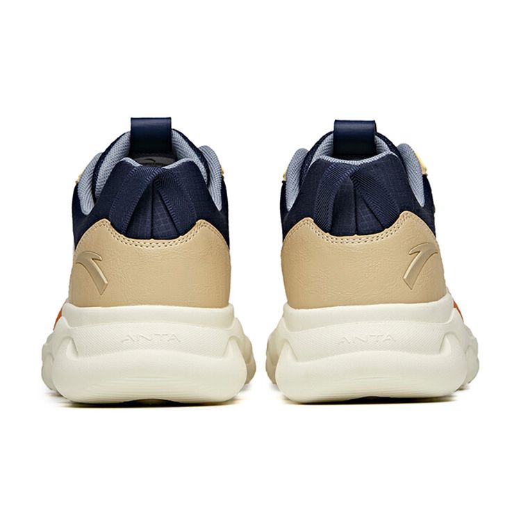 Anta Comfortable Casual Low-Top Running Shoes Men Sneakers White Blue Brown 912115535-4