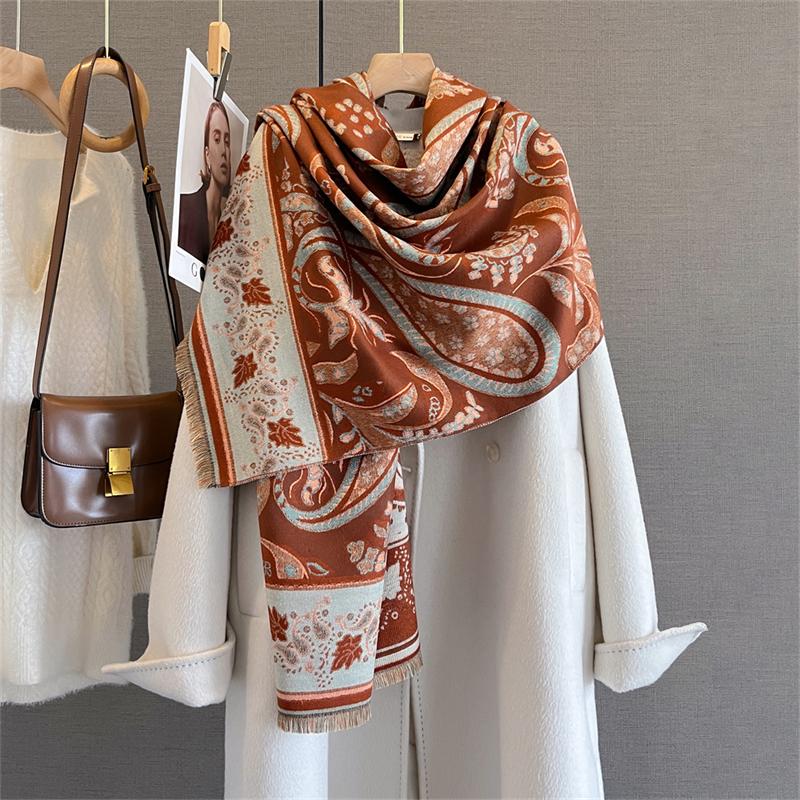 Winter Warm Cashmere Scarf for Women Luxury Pashmina Blanket Thick Shawl Wrap Neckerchief Fashion Bufanda Echarpe Poncho