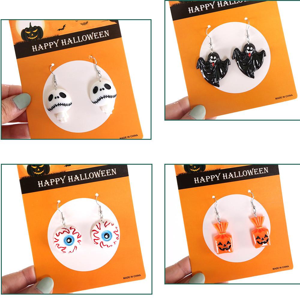 Stylish And Fun Halloween Pumpkin And Bat Earrings Perfect For Girls Celebrating Halloween