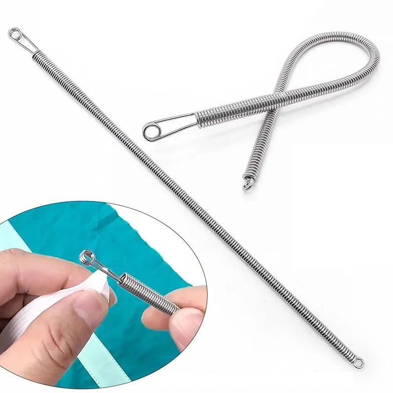 Bendable Spring Drawstring Threader Clip Pants Hoodies Elastic Band Lace Cord Flexible Drawstring Thread DIY Sewing Accessories