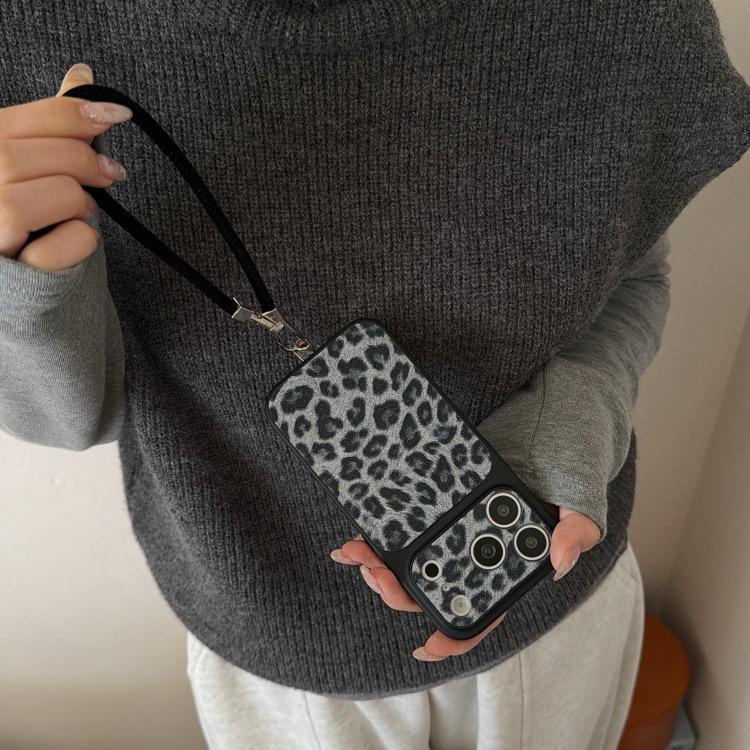 Korean Style Wild Leopard Print Phone Case for iPhone 14/15/16/17 Pro Max