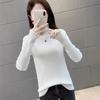 Semi-turtleneck Knitted Sweater Women's Spring and Autumn New Versatile Lace Splicing Sweater Backing Inner Top