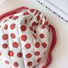 New Drawstring Makeup Bags Cute Tomato Pattern Plaid Storage Bags Creative Patchwork Soft Small Bags Stylish Simple Women's Bags