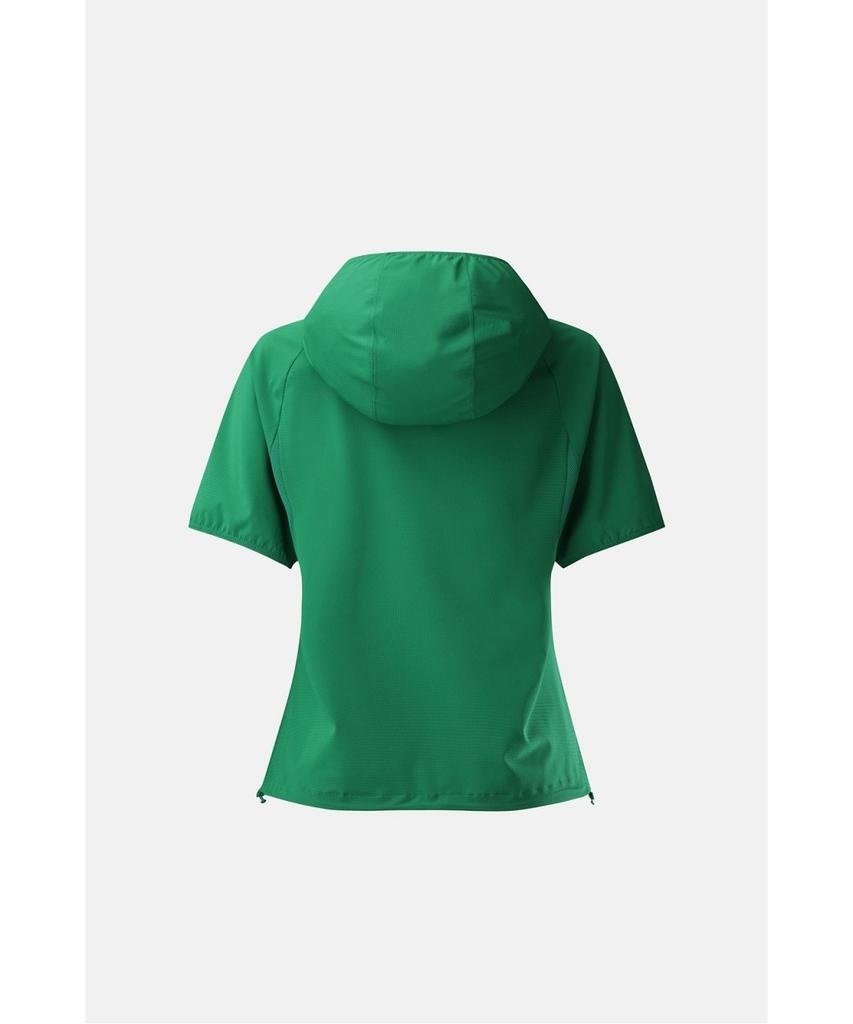 Koolongseupocheu Women'S Air Dot Zip-Up Hoodie Short Sleeve T-Shirt Jktcm26342Gre