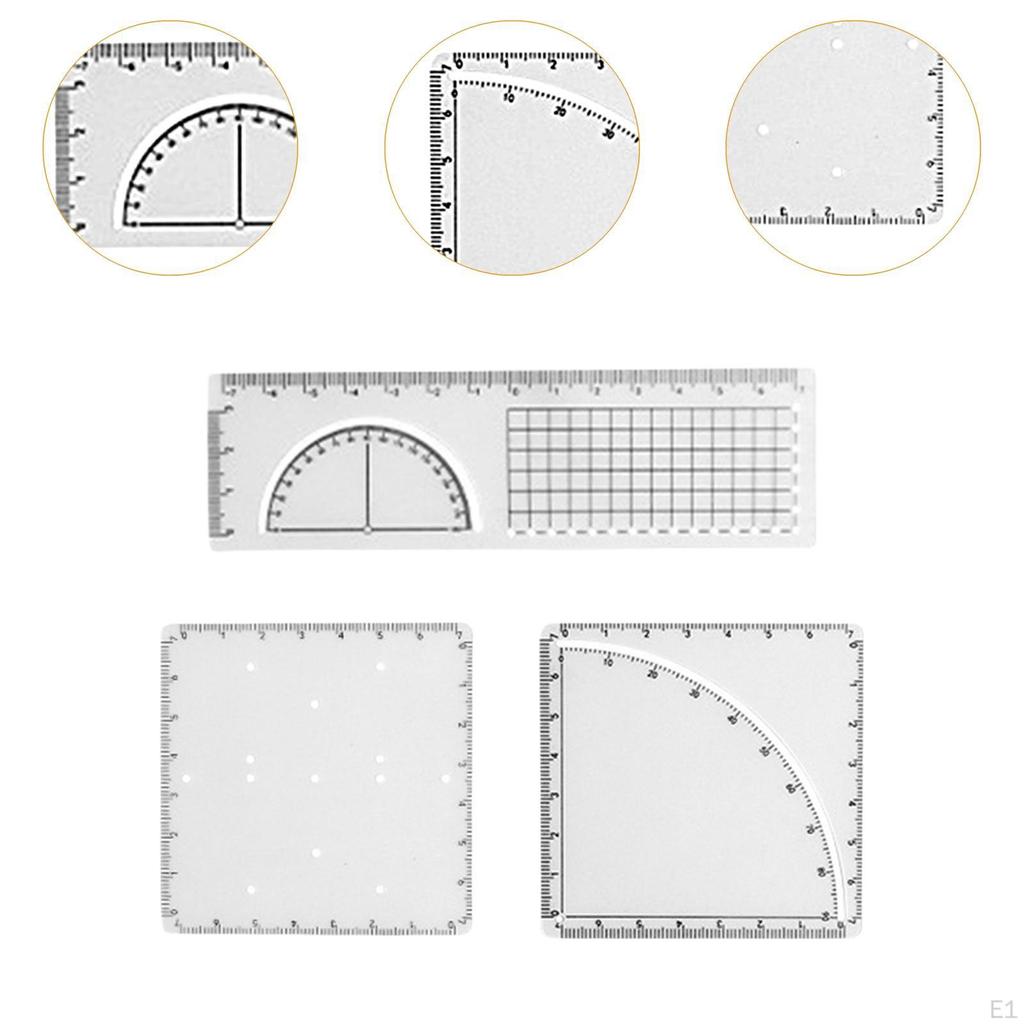 Geometric Drawing Stencil Ruler Measuring Template Mathematics Made of PVC