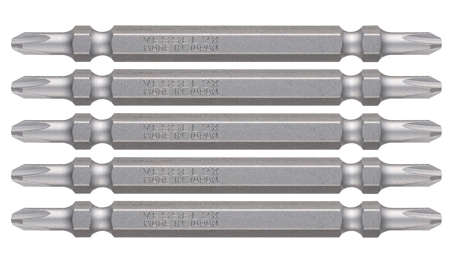 

VESSEL DS5P2082 40V Compatible Problem Solving Bit Easy to See Double Ended Bit x 82 Set of 5 +2